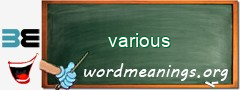 WordMeaning blackboard for various